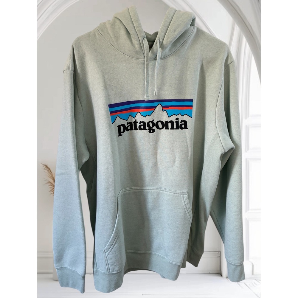 Patagonia Mens Uprisal Hoodie Pale Green P-6 Logo Pullover 39622SP24 Large